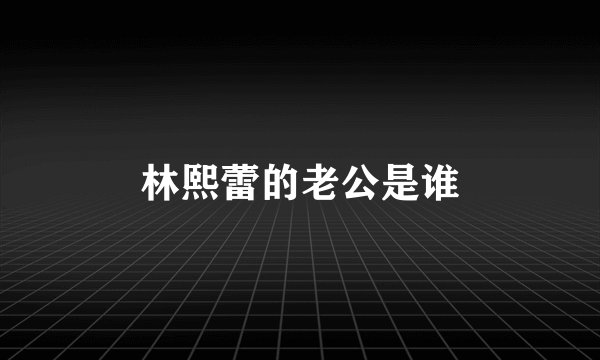 林熙蕾的老公是谁