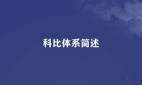 科比体系简述
