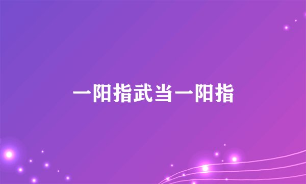 一阳指武当一阳指