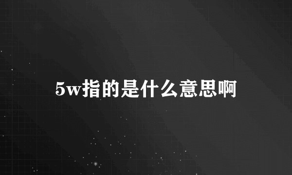 5w指的是什么意思啊