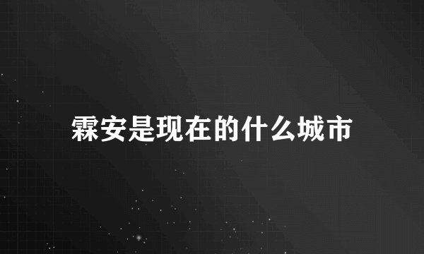 霖安是现在的什么城市