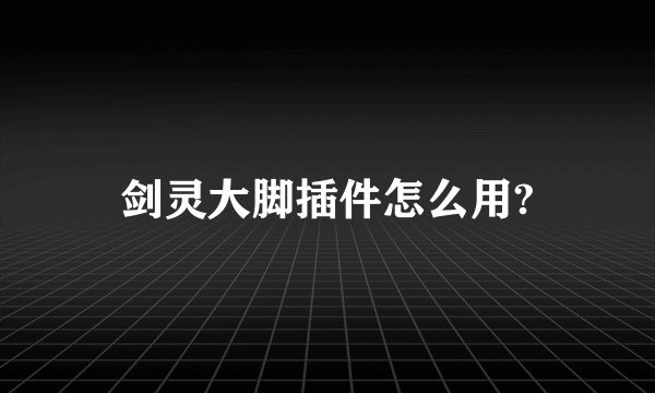 剑灵大脚插件怎么用?