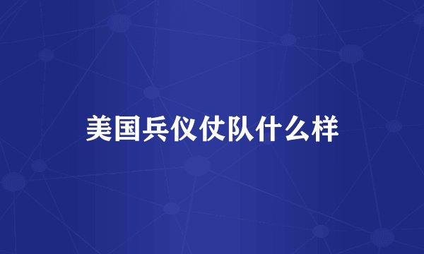 美国兵仪仗队什么样