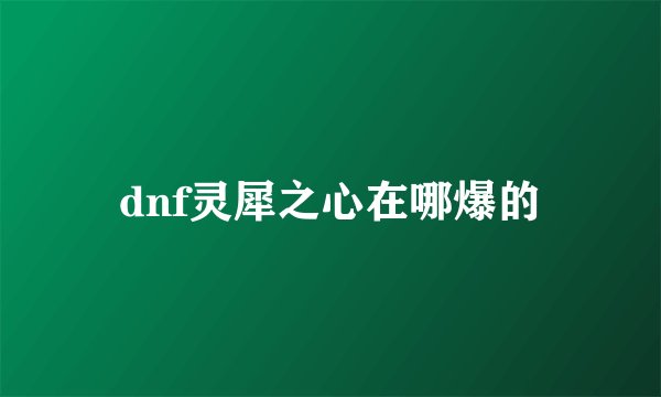 dnf灵犀之心在哪爆的