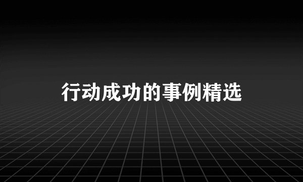 行动成功的事例精选