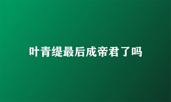 叶青缇最后成帝君了吗