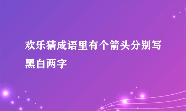 欢乐猜成语里有个箭头分别写黑白两字