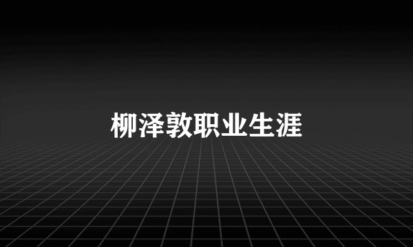 柳泽敦职业生涯