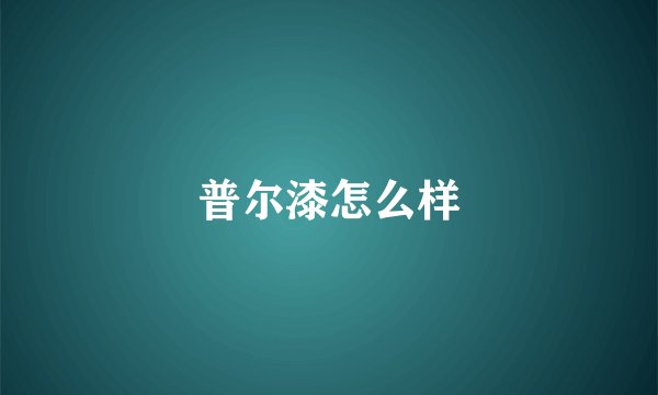 普尔漆怎么样