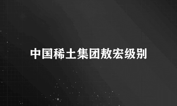 中国稀土集团敖宏级别