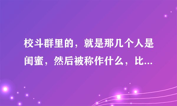 校斗群里的，就是那几个人是闺蜜，然后被称作什么，比如最美闺蜜【】【】，酱紫的
