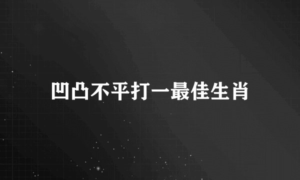 凹凸不平打一最佳生肖