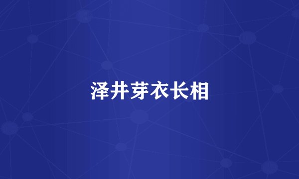 泽井芽衣长相