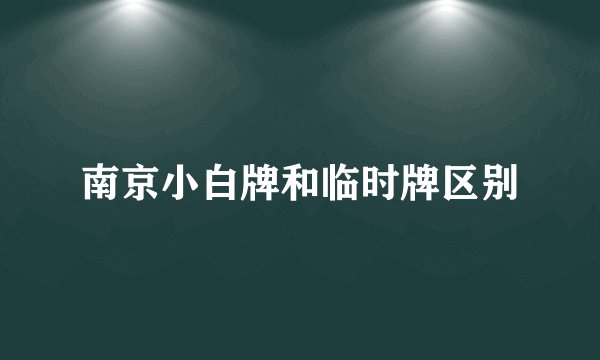 南京小白牌和临时牌区别