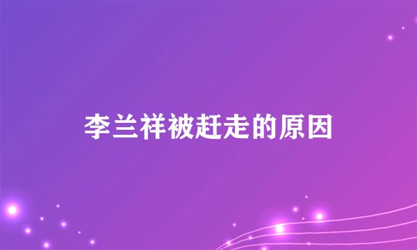 李兰祥被赶走的原因