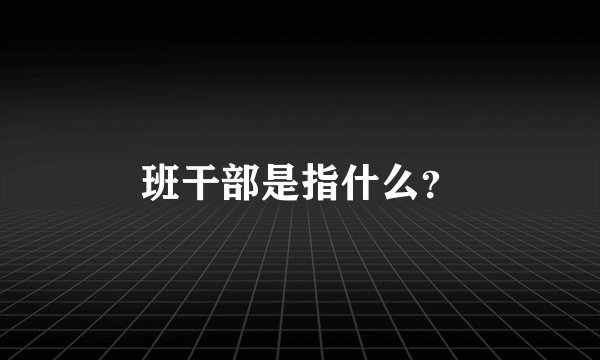 班干部是指什么？