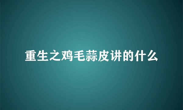 重生之鸡毛蒜皮讲的什么