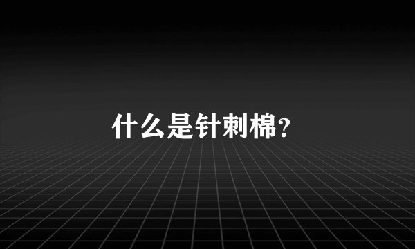 什么是针刺棉？