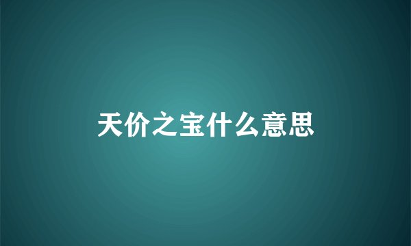 天价之宝什么意思