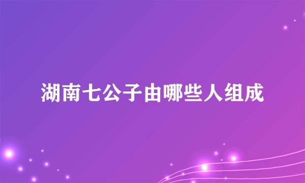湖南七公子由哪些人组成