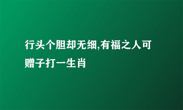 行头个胆却无细,有福之人可赠子打一生肖