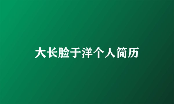 大长脸于洋个人简历