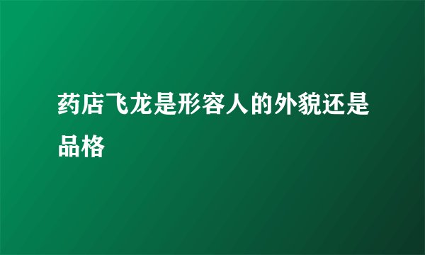 药店飞龙是形容人的外貌还是品格