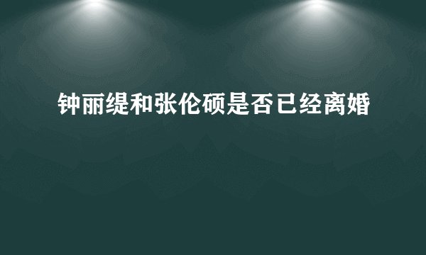 钟丽缇和张伦硕是否已经离婚