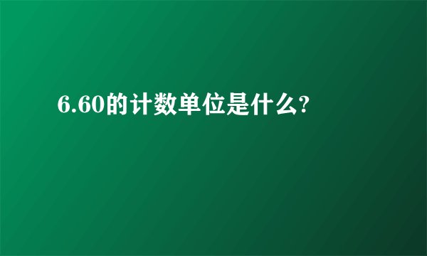 6.60的计数单位是什么?