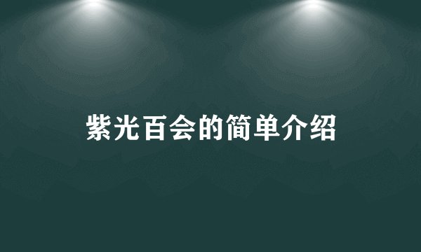 紫光百会的简单介绍