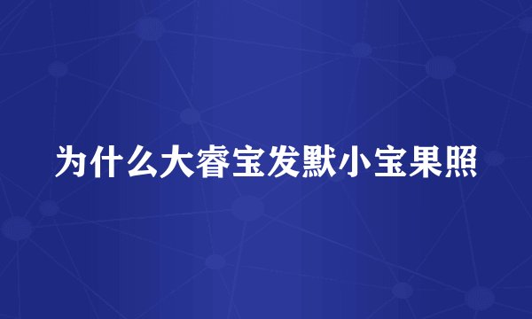 为什么大睿宝发默小宝果照