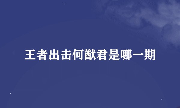 王者出击何猷君是哪一期