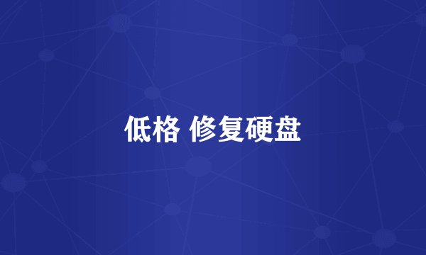 低格 修复硬盘