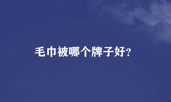 毛巾被哪个牌子好?