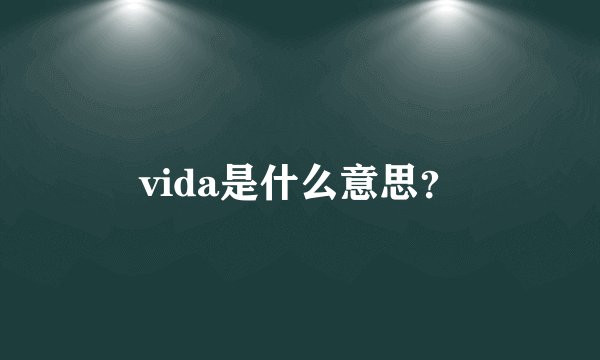 vida是什么意思?