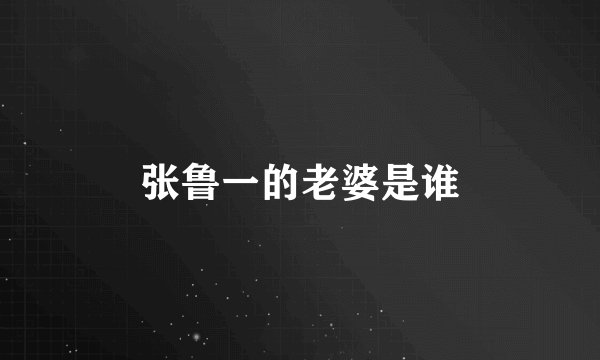 张鲁一的老婆是谁