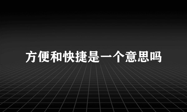 方便和快捷是一个意思吗