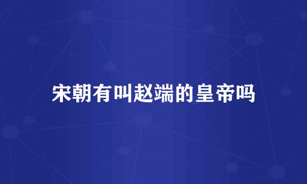 宋朝有叫赵端的皇帝吗