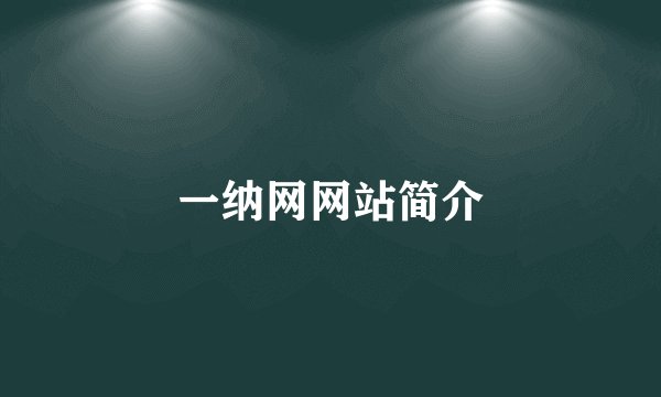 一纳网网站简介