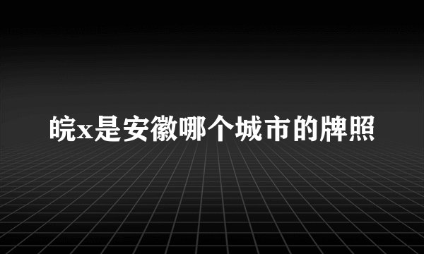 皖x是安徽哪个城市的牌照