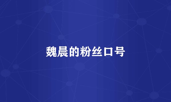 魏晨的粉丝口号