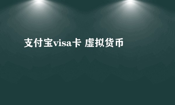 支付宝visa卡 虚拟货币