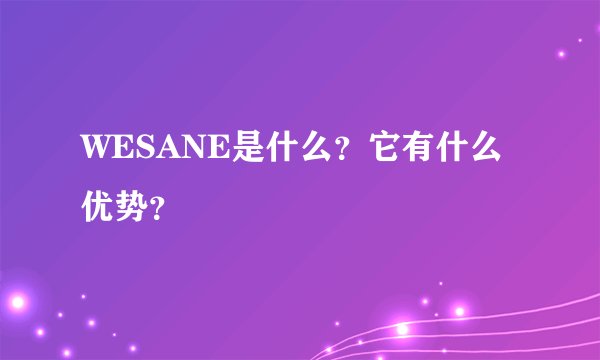 WESANE是什么？它有什么优势？