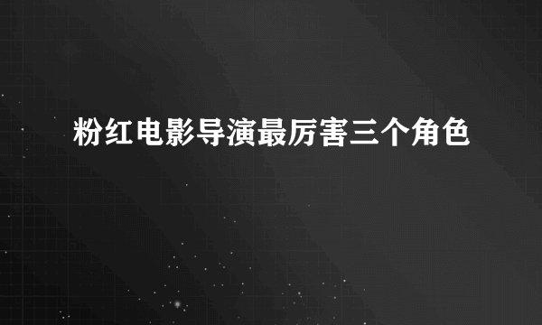 粉红电影导演最厉害三个角色