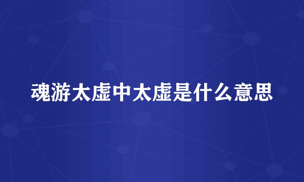 魂游太虚中太虚是什么意思