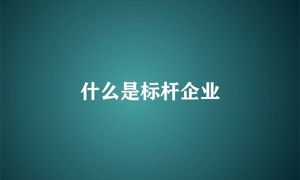 什么是标杆企业