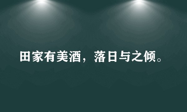 田家有美酒，落日与之倾。