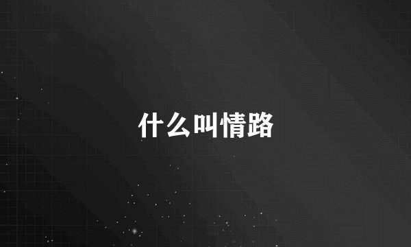 什么叫情路