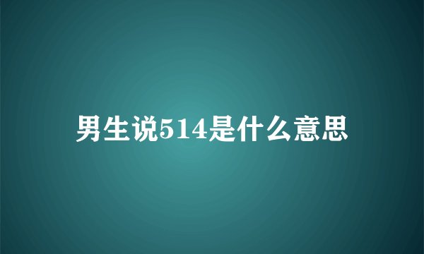 男生说514是什么意思