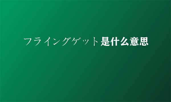 フライングゲット是什么意思
